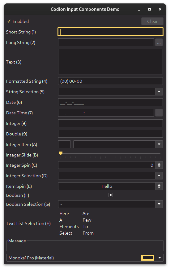 input components